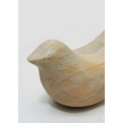Ptak z drewna mango Dekoracja 18cm Bielony